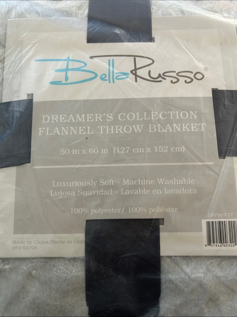 Bella Russo Dreamer's Collection Light Gray Flannel Throw Blanket